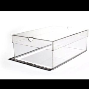 NEW Clear Acrylic Shoe Box With Lid Vented